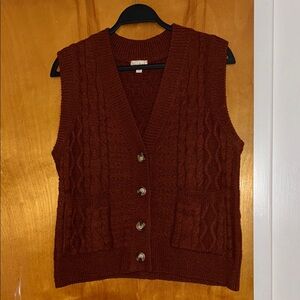 Hem & Thread Rust V-Neck Sweater Vest